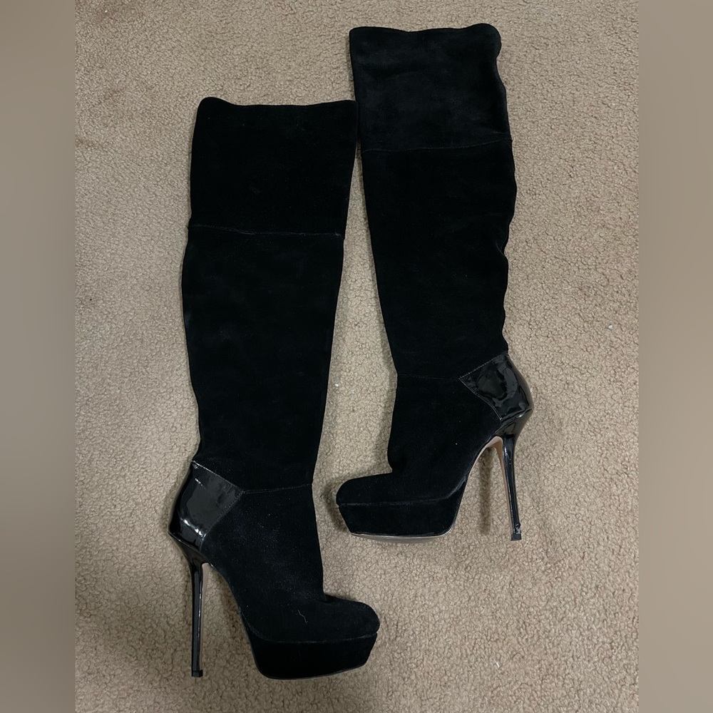 Steve Madden Black Thigh High Boots